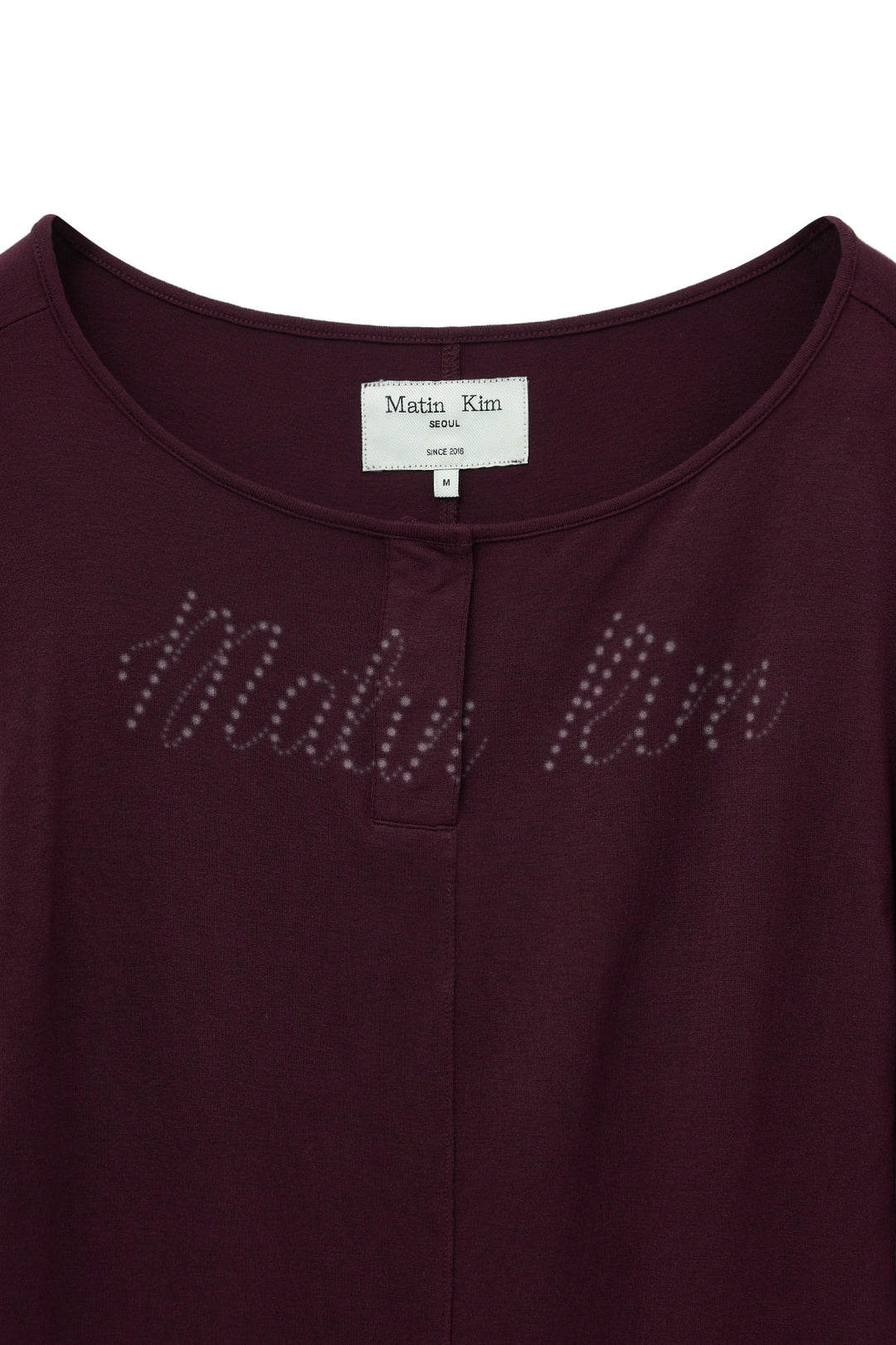 Matin Kim Henley Neck Shirring Top — Burgundy