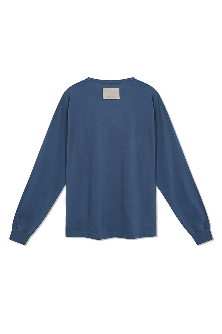 Matin Kim Patch Graphic Long Sleeve Top — Blue