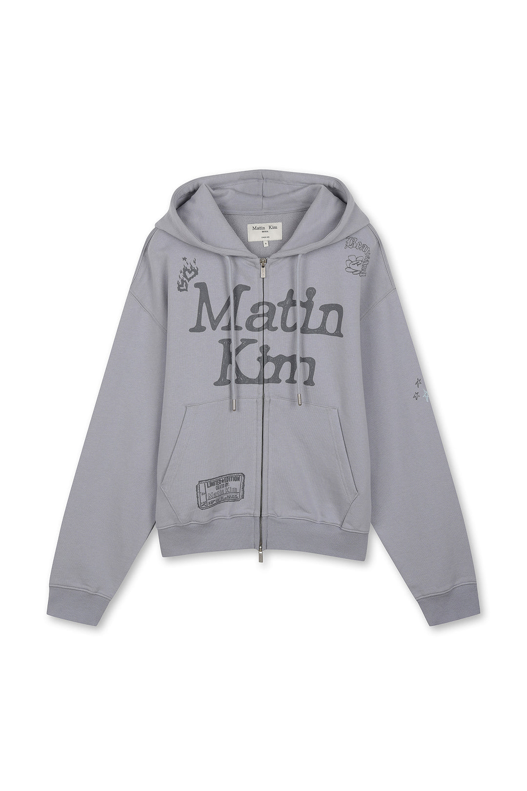 Matin Kim Graffiti Artwork Zip Hoody — Smoke — Blue