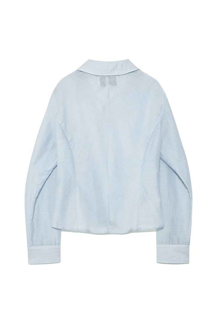 Matin Kim Unbalance Button Point Shirt — Light Blue