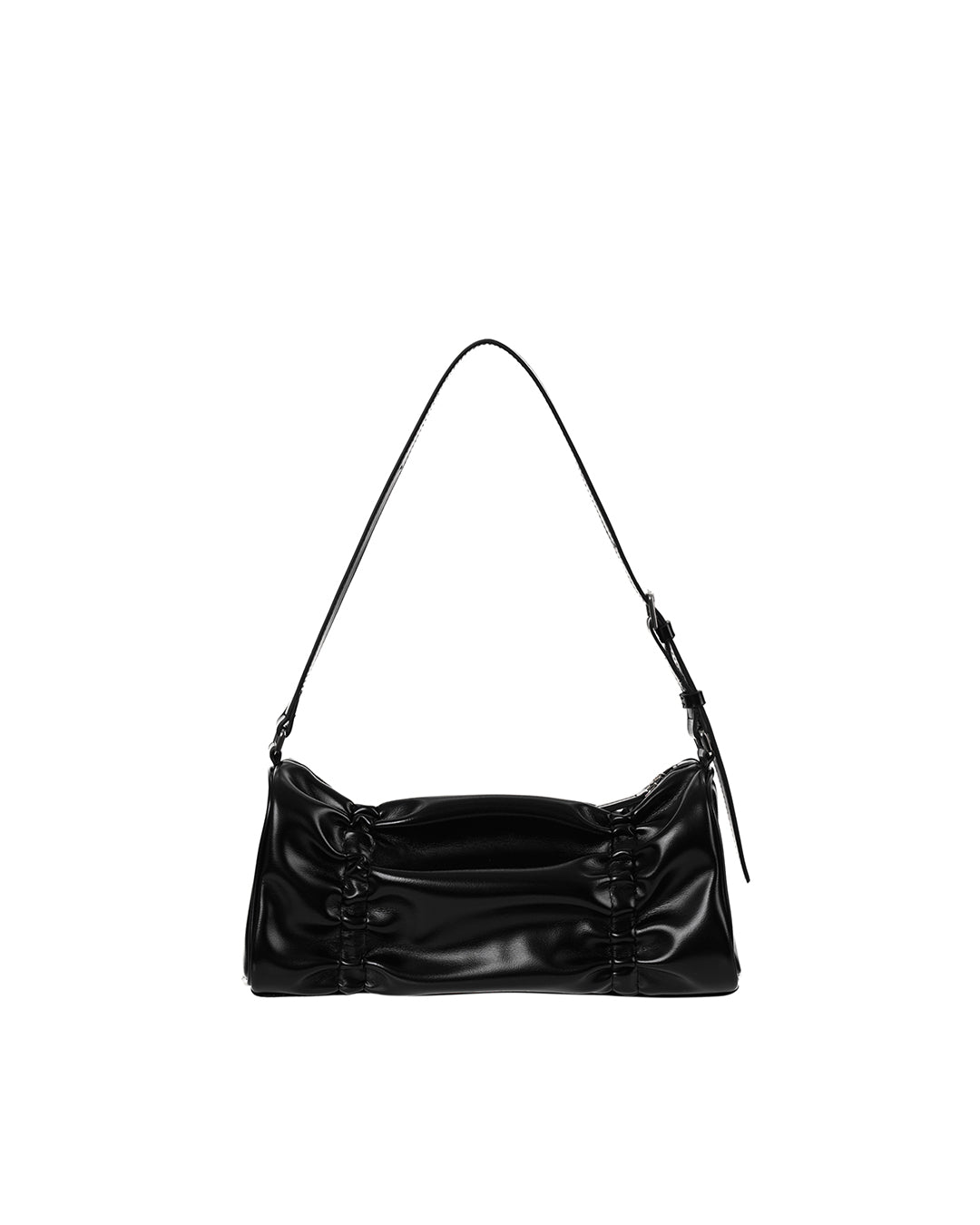 Stand Oil Pleats Bag — Glossy Tote — Black
