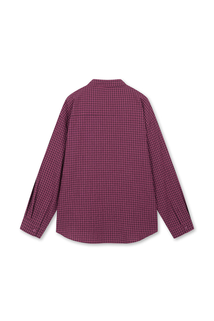 Matin Kim Front Graphic Check Shirt — Pink