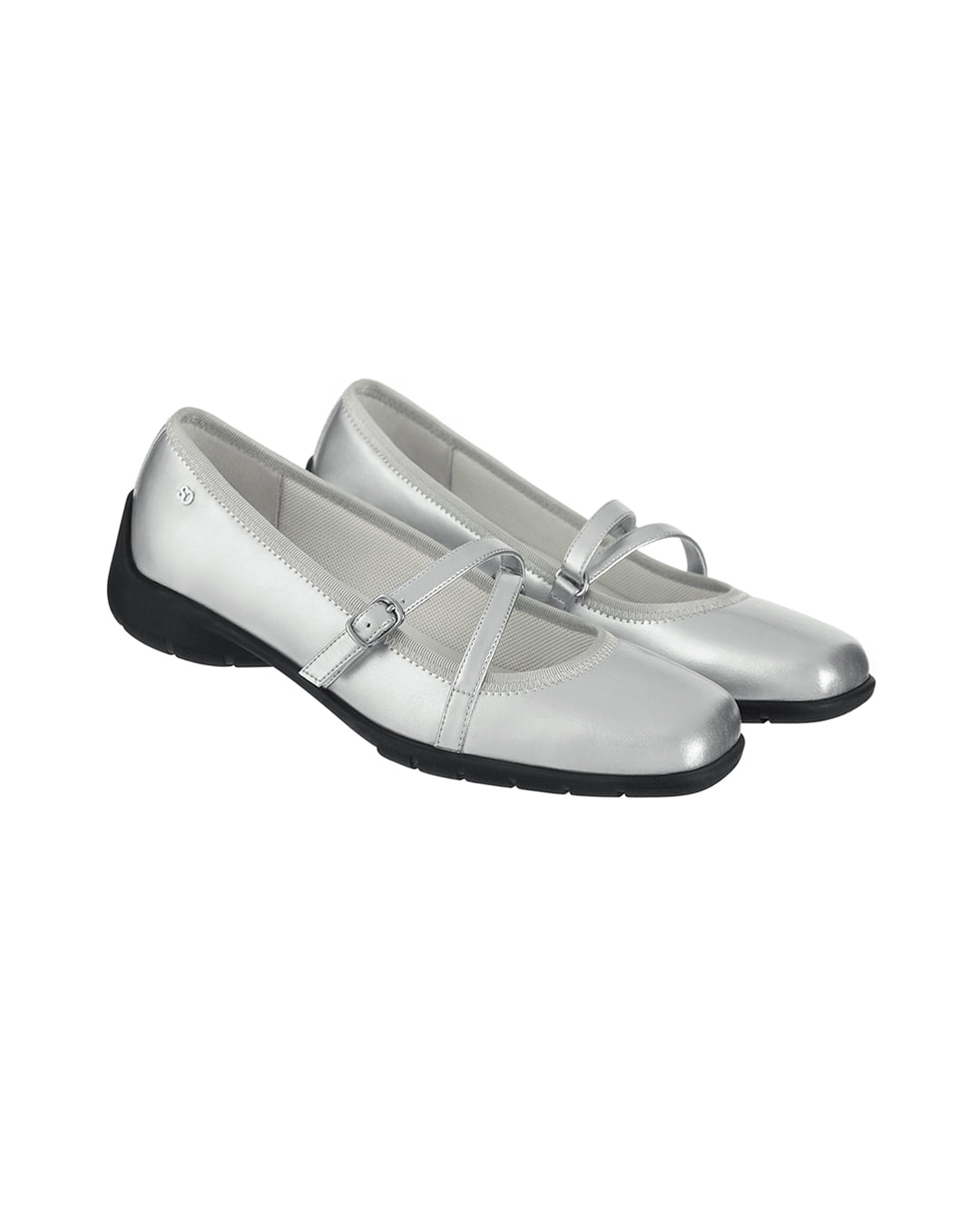 Stand Oil Strap Ballet Mary Jane — Silver