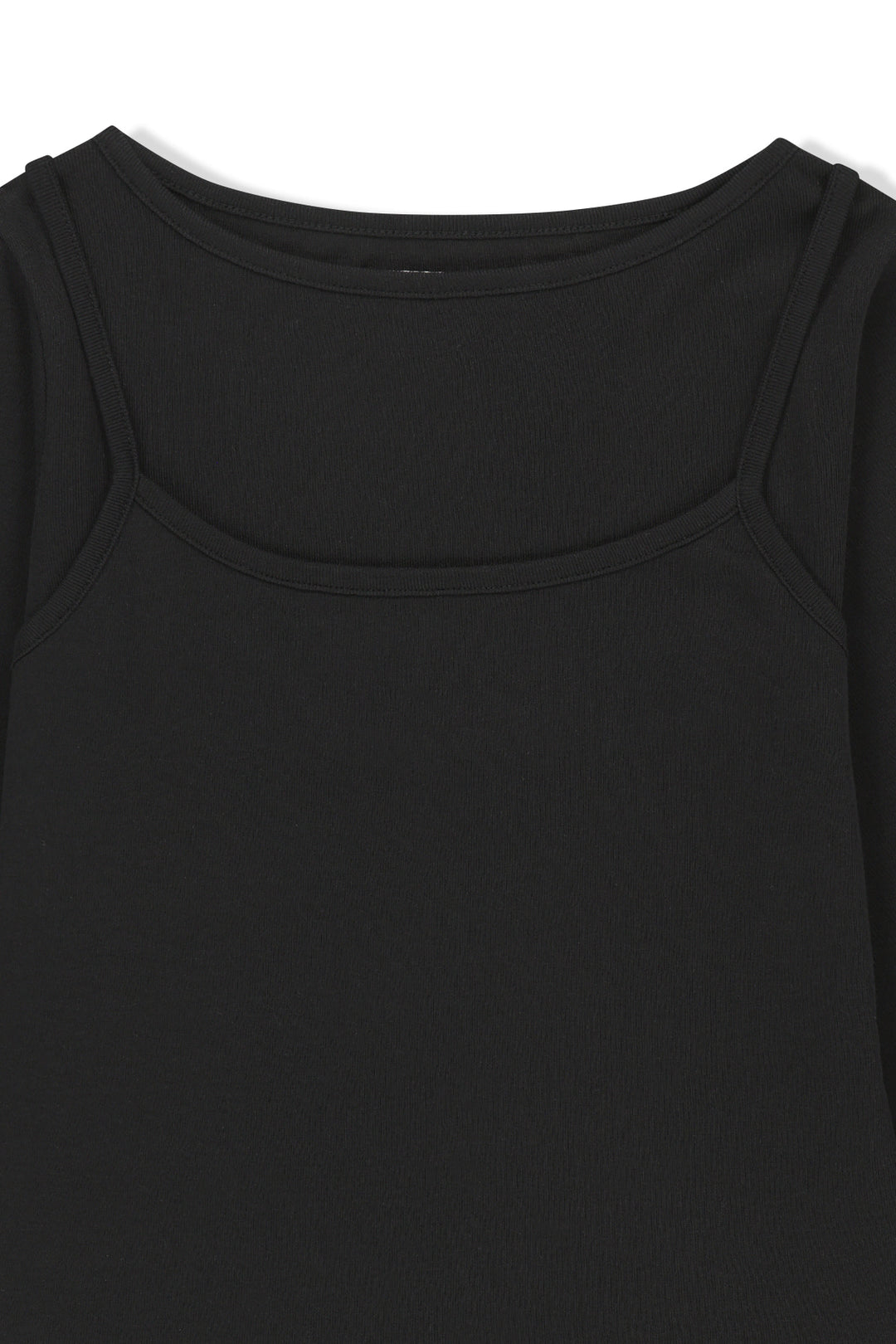 Matin Kim 3/4 Sleeve Layered Tank Top — Black