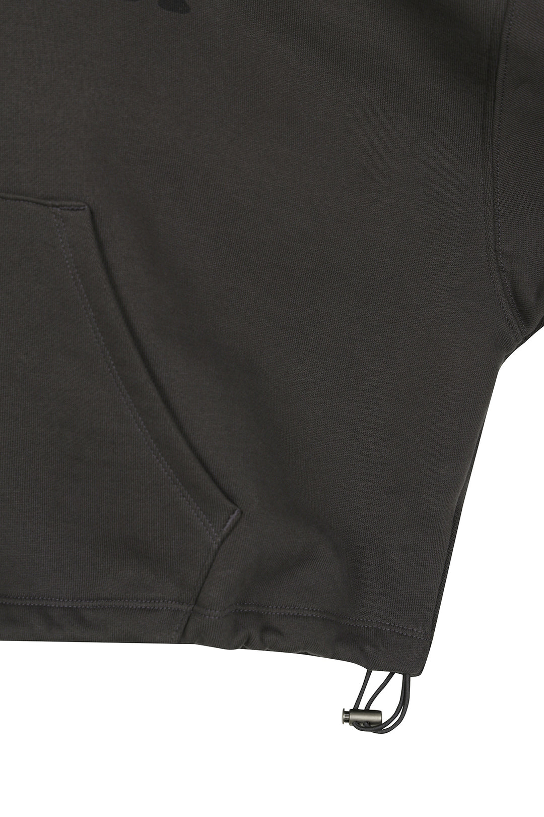 Matin Kim Graffiti Artwork Crop Hoody Zip Up — Charcoal