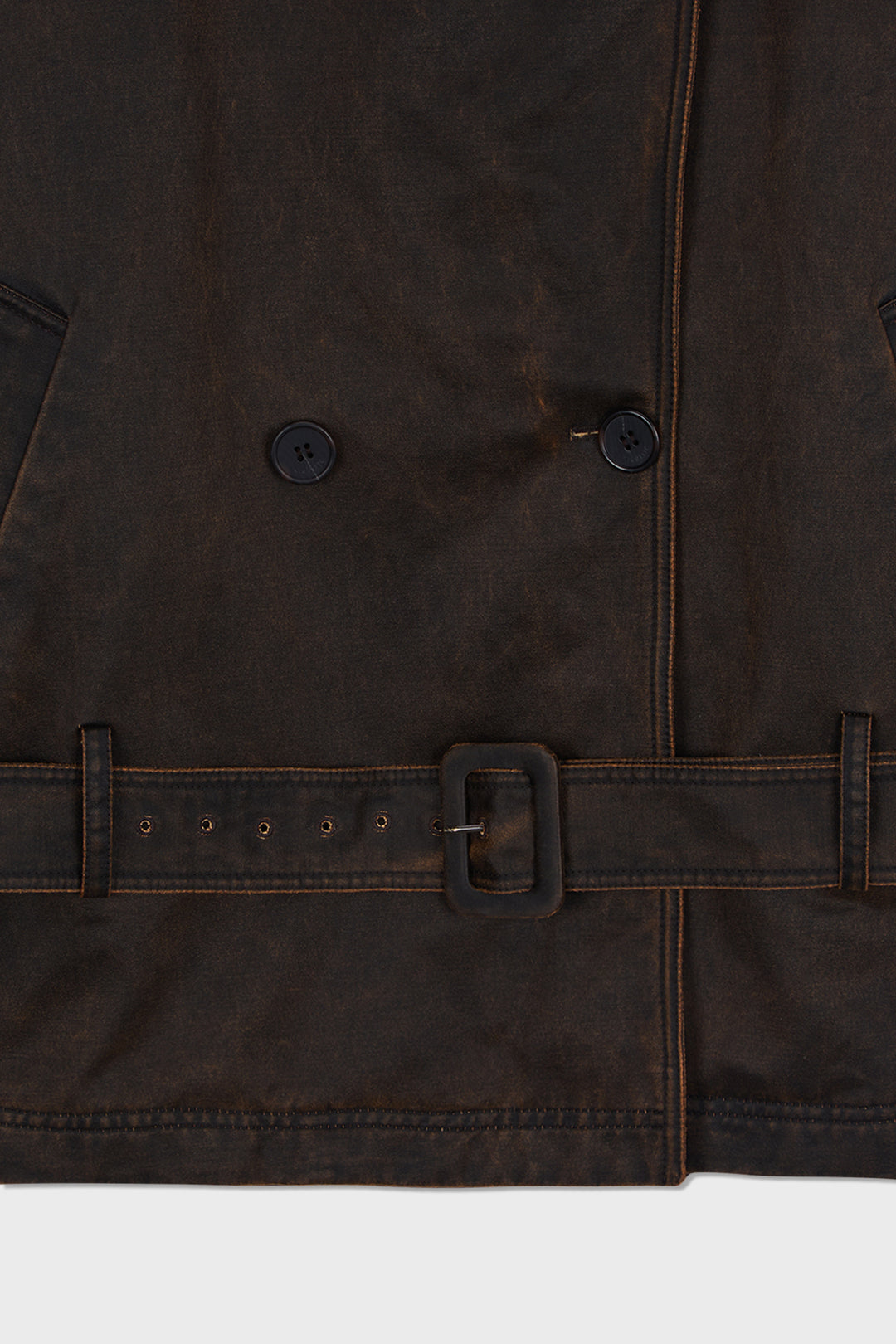 KIMMATIN Washed Trench Jacket — Brown