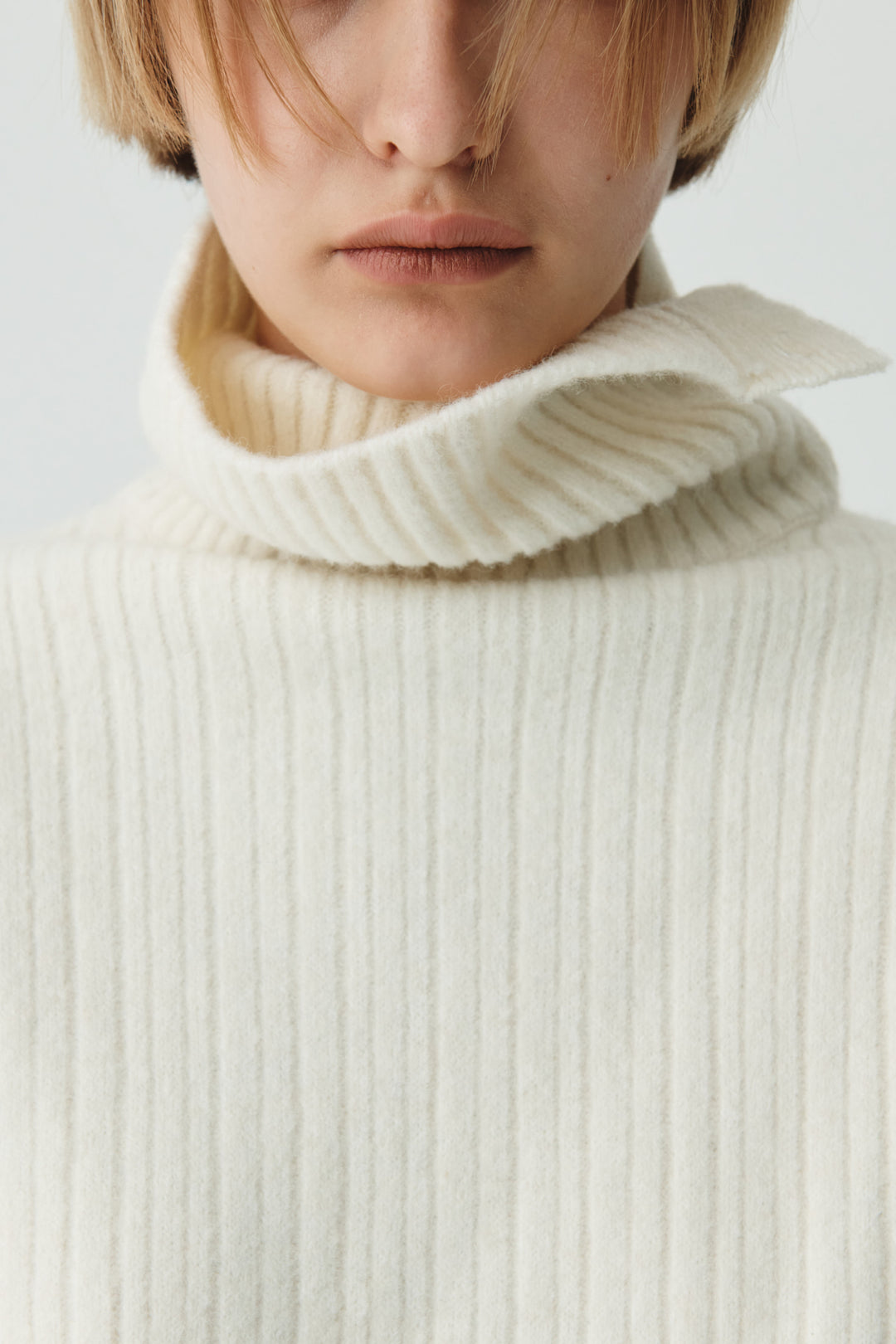 KIMMATIN Button Slit Knit Dress — Ivory