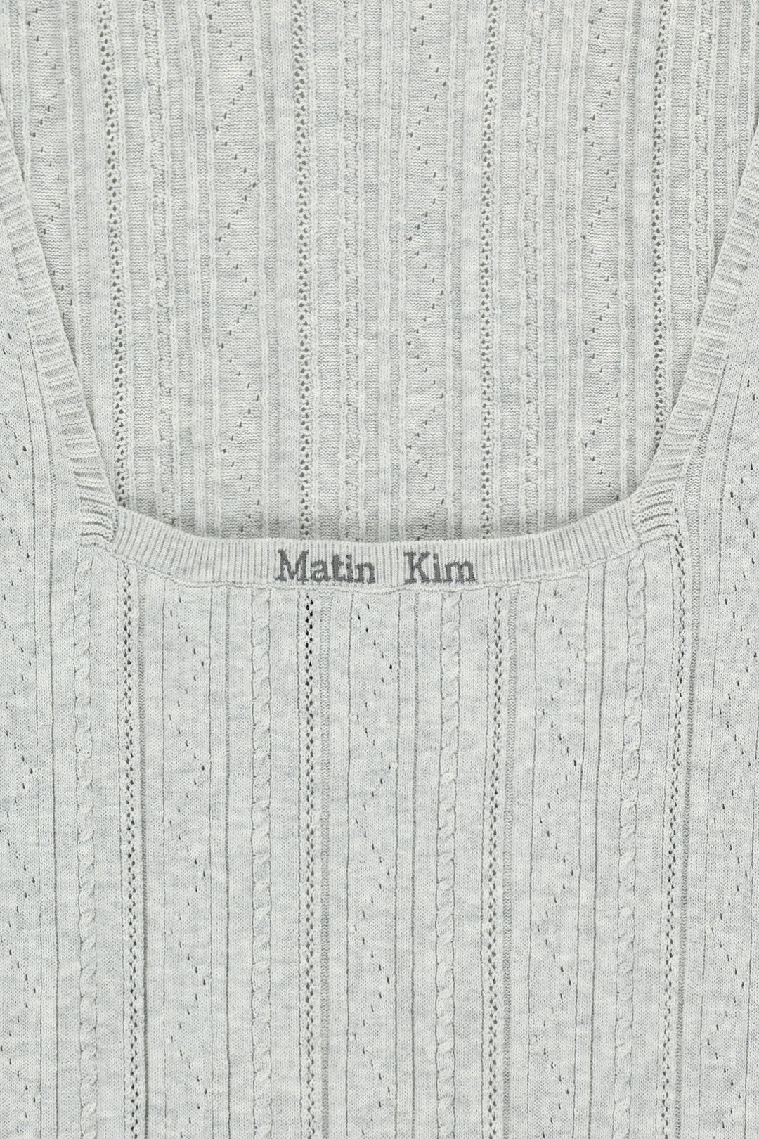 Matin Kim Open Back Ribbed Knit Dress — Light Grey