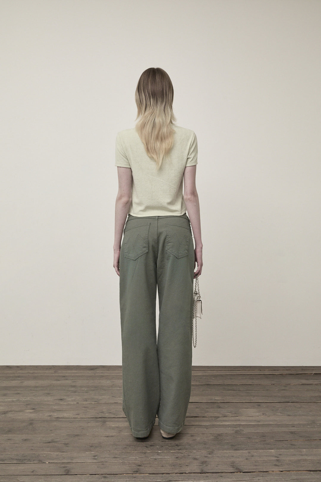 Matin Kim Color Point Washed Denim — Khaki