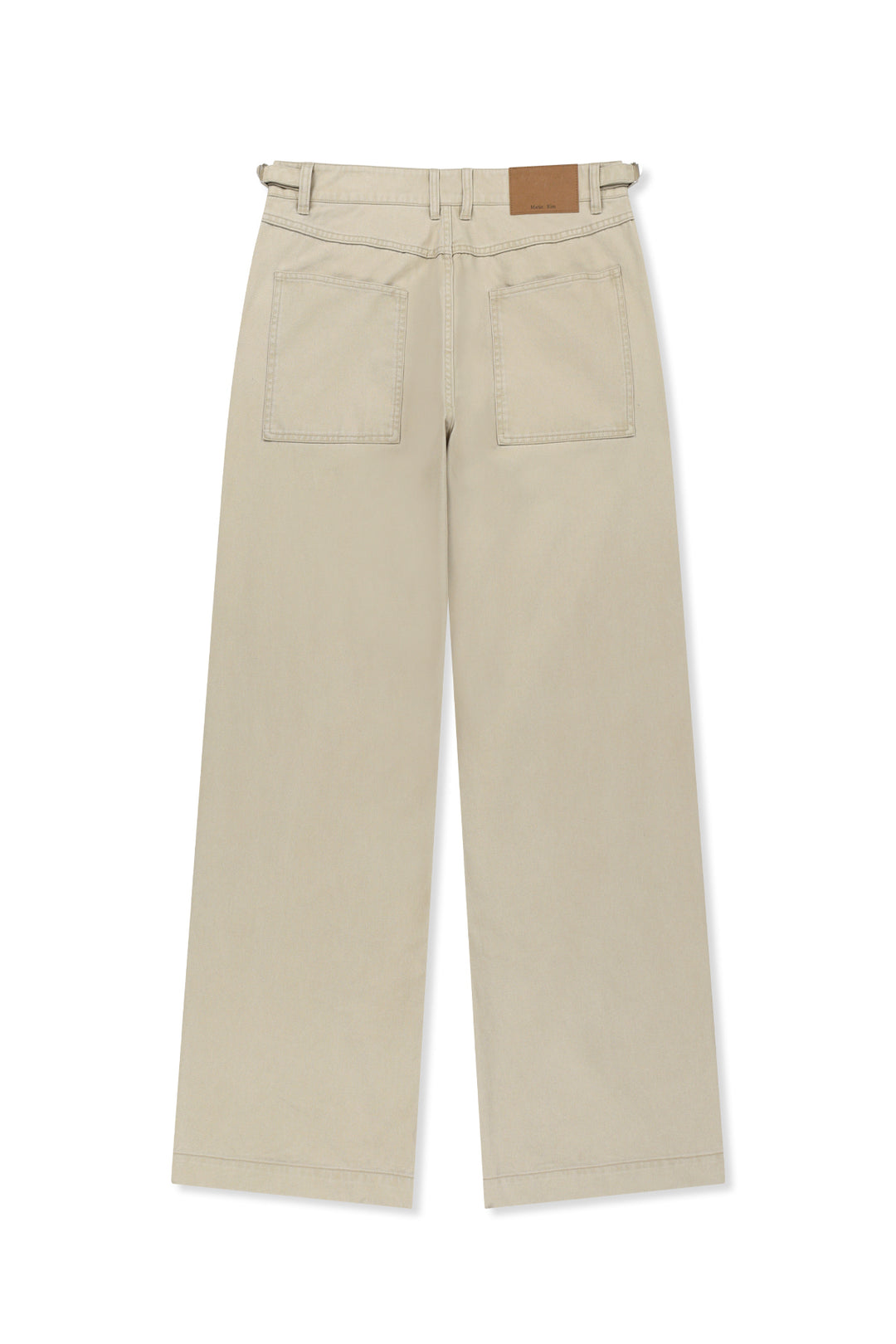 Matin Kim Side Tab Washed Cotton Pants — Beige