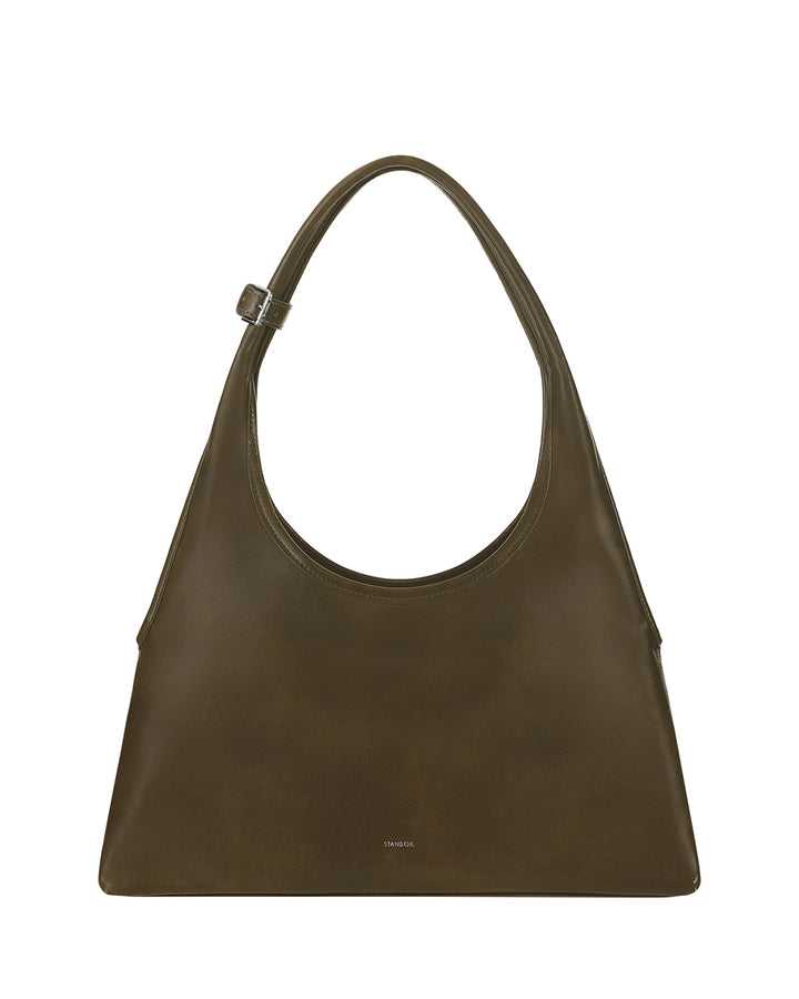 Stand Oil Ringo Bag Mini — Reversible Canvas &amp; Leather — Khaki Brown