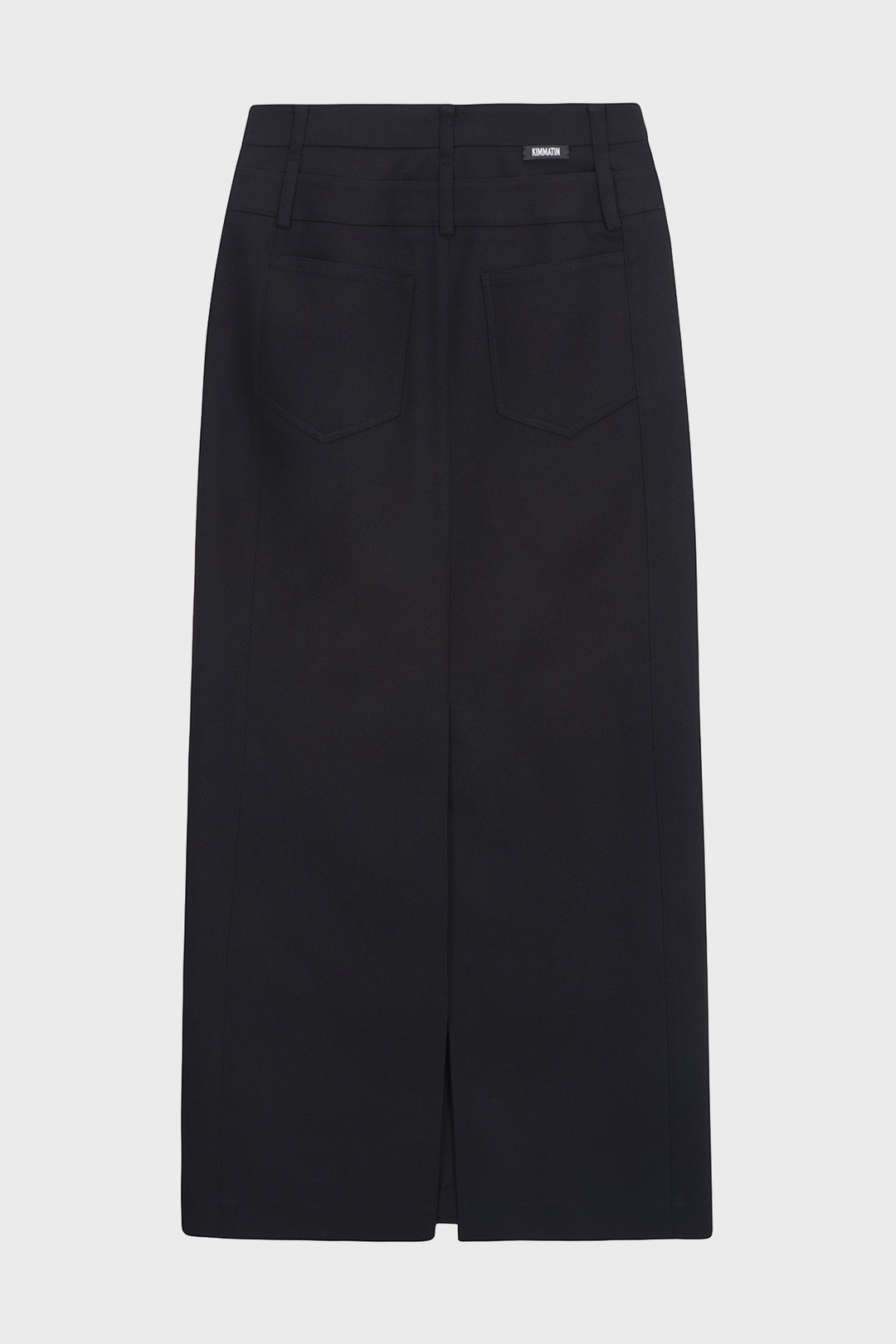 KIMMATIN Back Double Waist Maxi Skirt — Black
