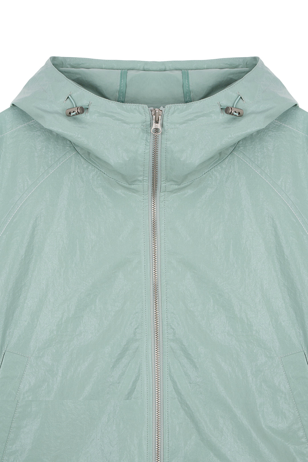Matin Kim Crop Hoody Coating Jumper — Mint