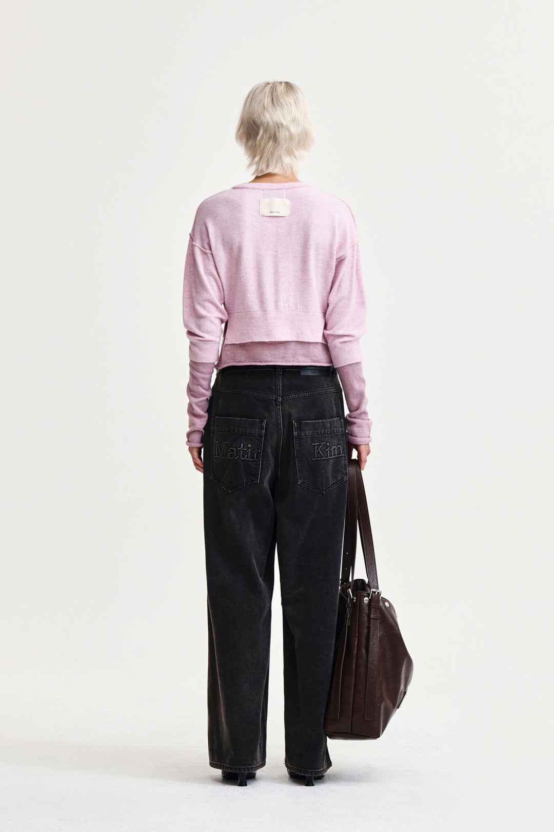 Matin Kim Layered Texture Knit Cardigan in Lilac