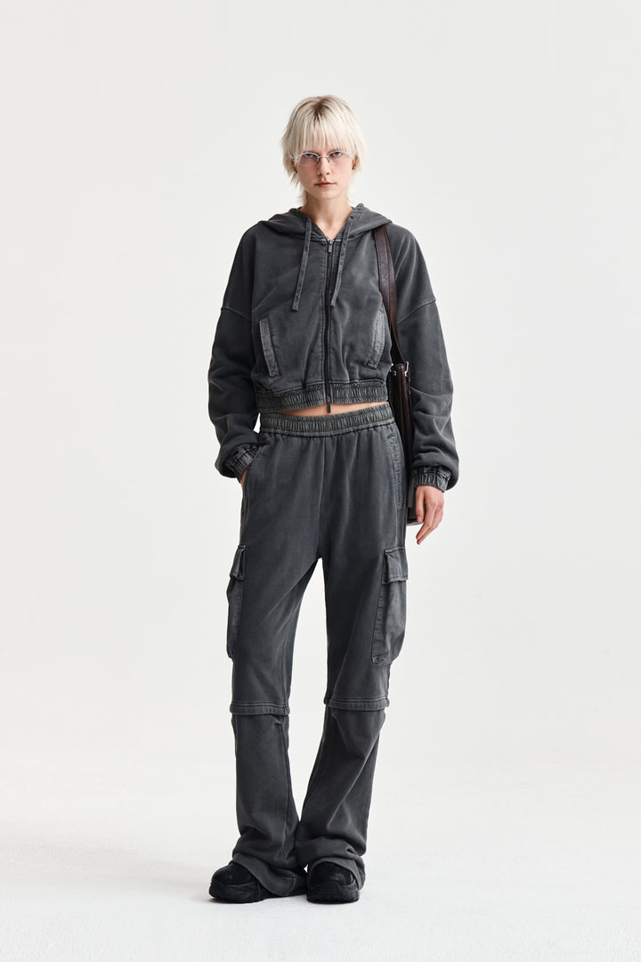 Matin Kim Pigment Dyed Cargo Pants — Charcoal