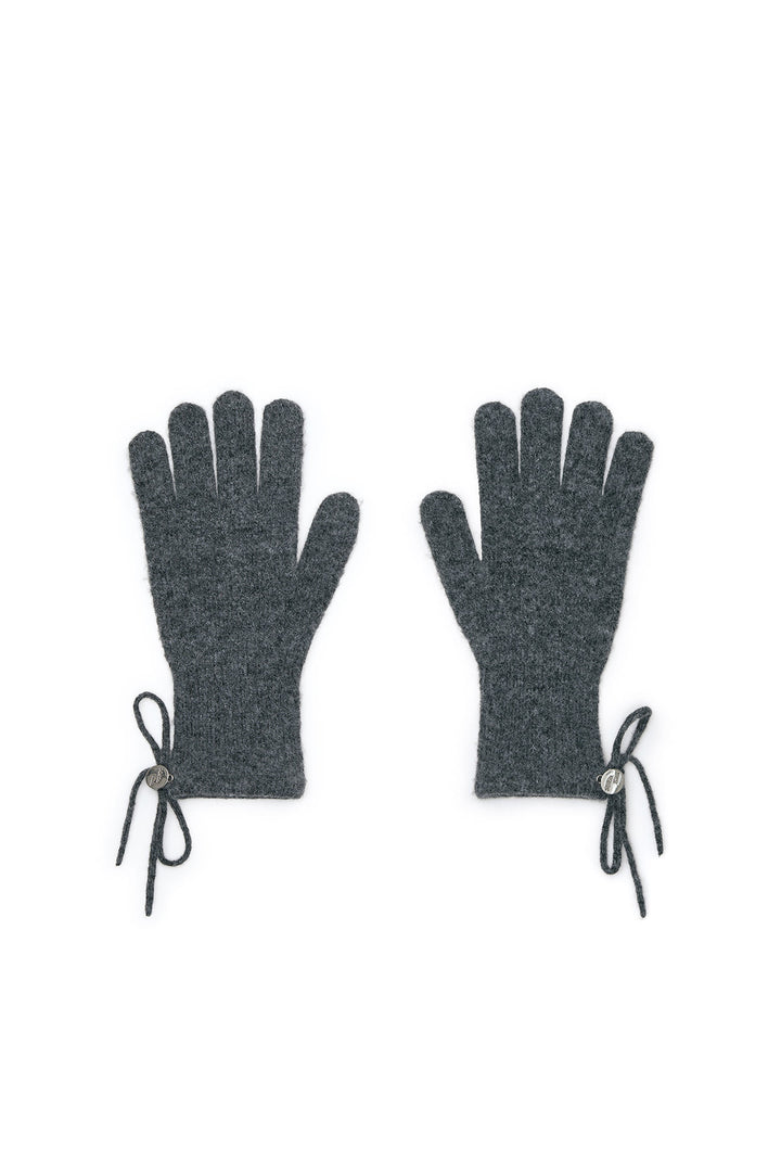 Matin Kim Ribbon Finger Hole Gloves — Charcoal