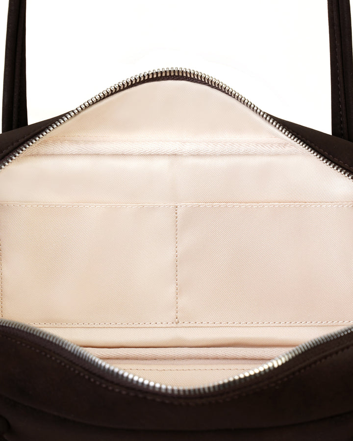 Stand Oil More Baguette Bag — Suede maroon