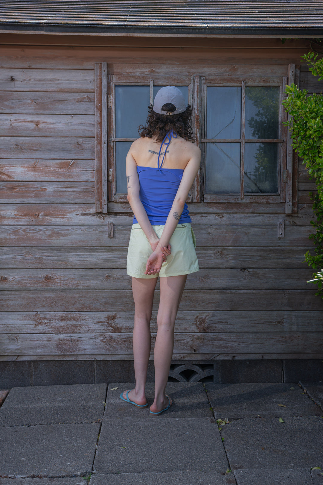 Matin Kim String Halter Neck Tank — Blue