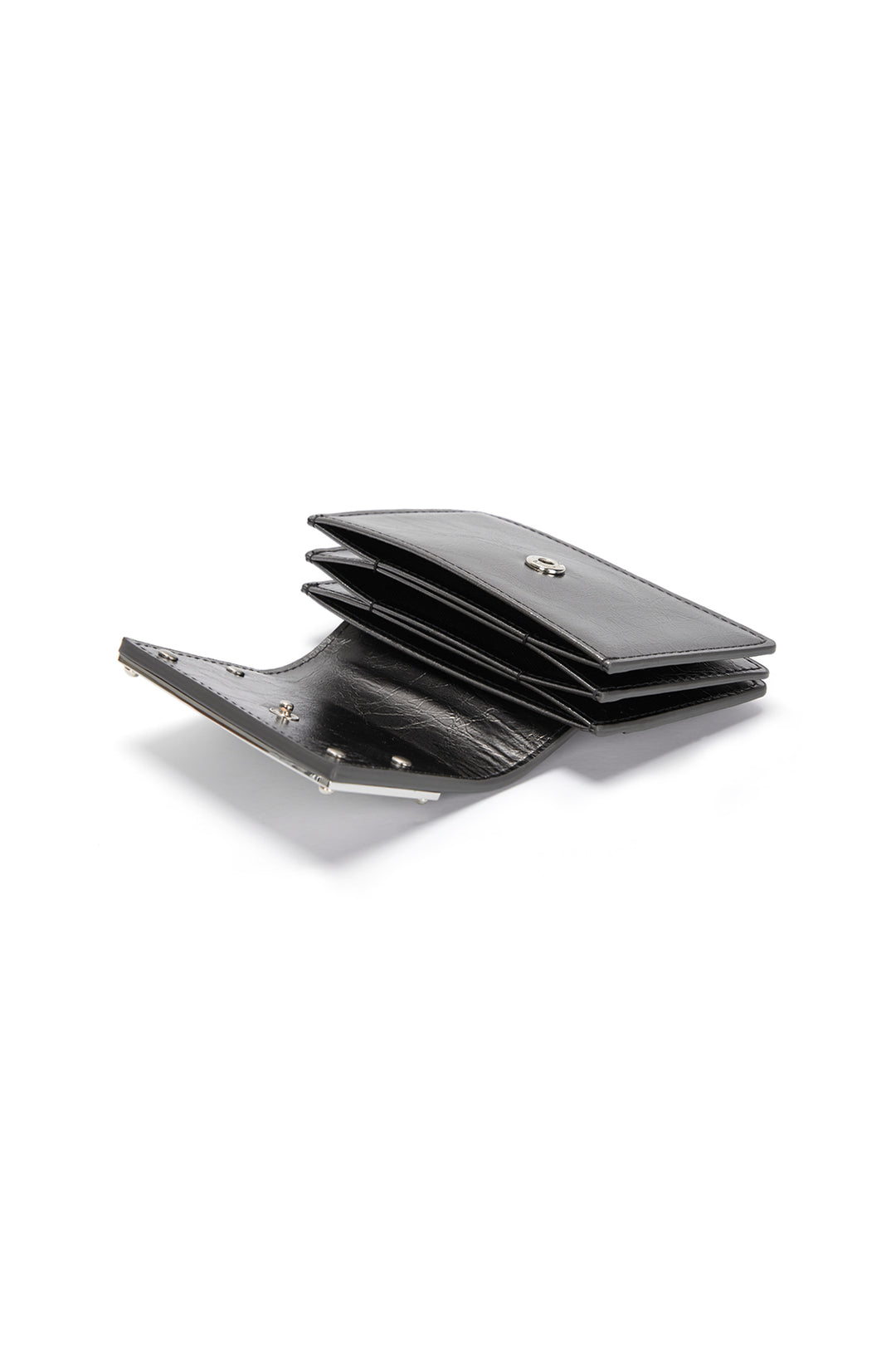 Matin Kim Accordion Wallet in Dark — Silver