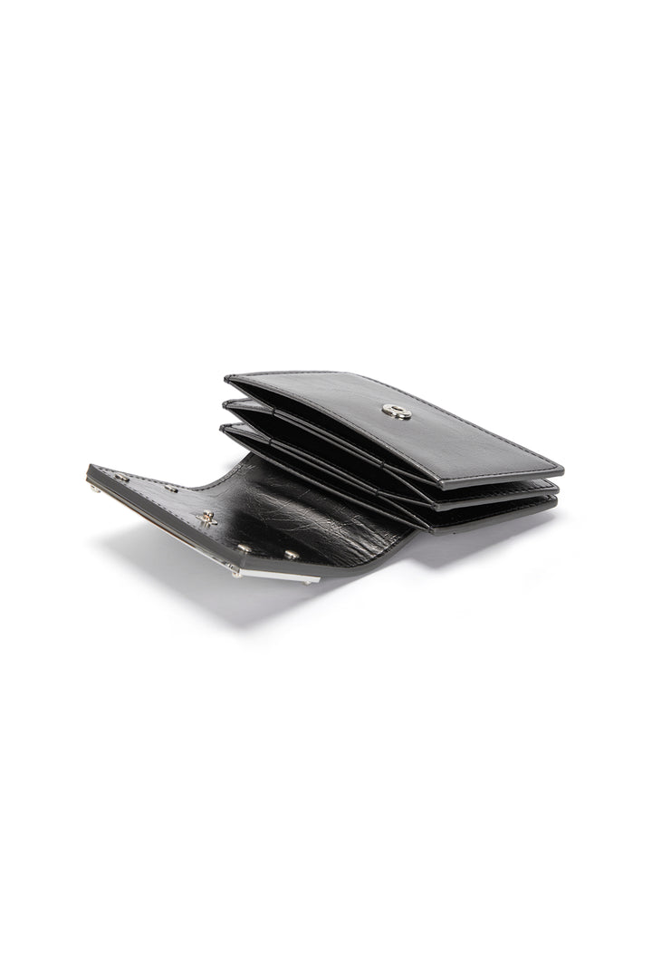 Matin Kim Accordion Wallet in Dark — Silver
