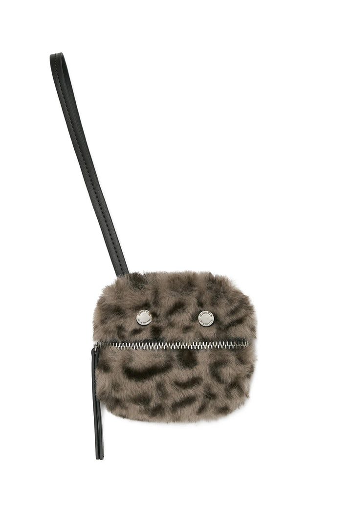 Matin Kim Leopard Mini Pouch — Gray