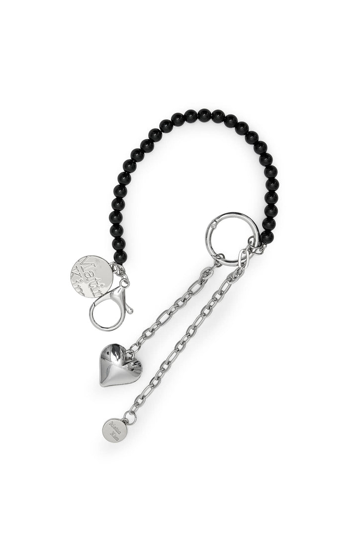 Matin Kim Heart Charm Keyring — Black