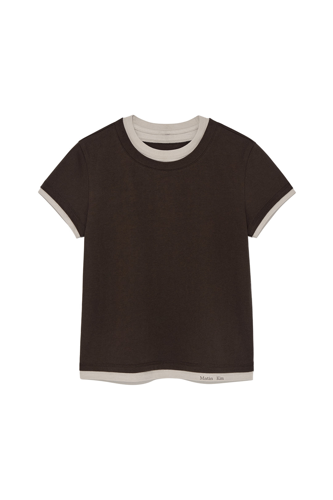 Matin Kim Color Point Layered Top — Brown