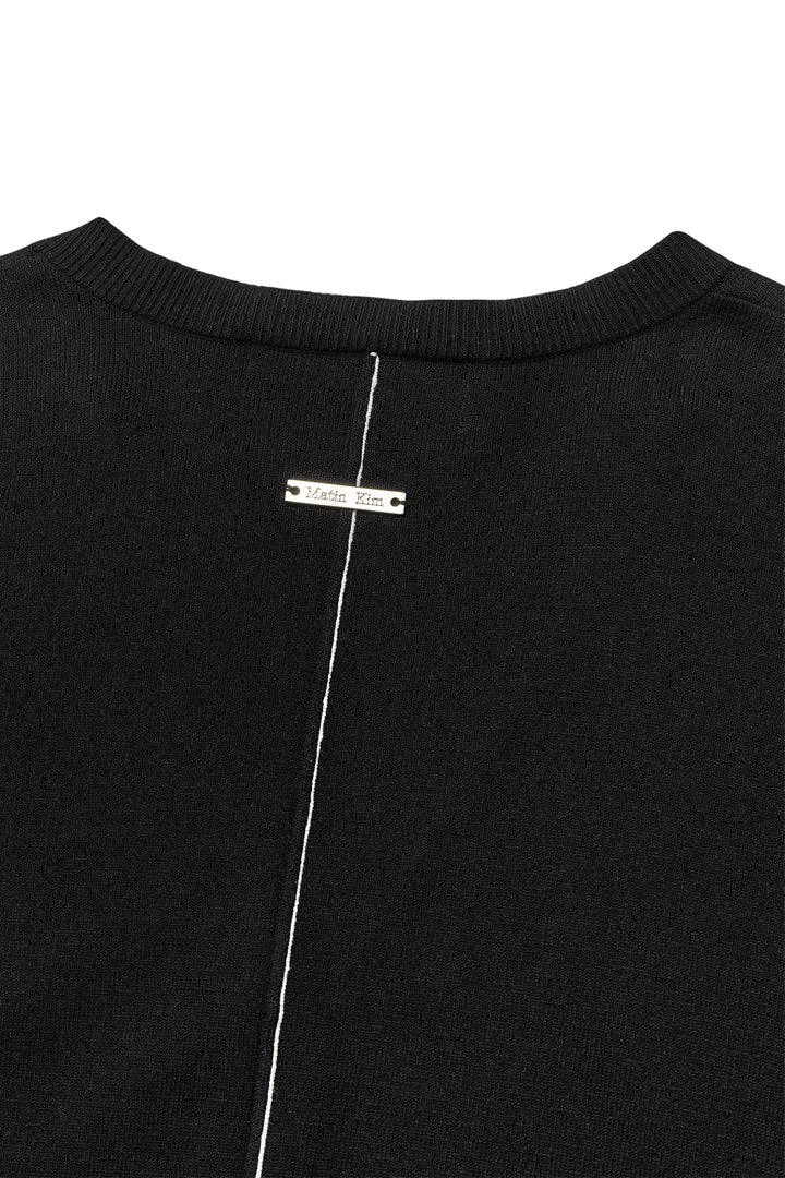 Matin Kim Slit Detail Button Cardigan — Black