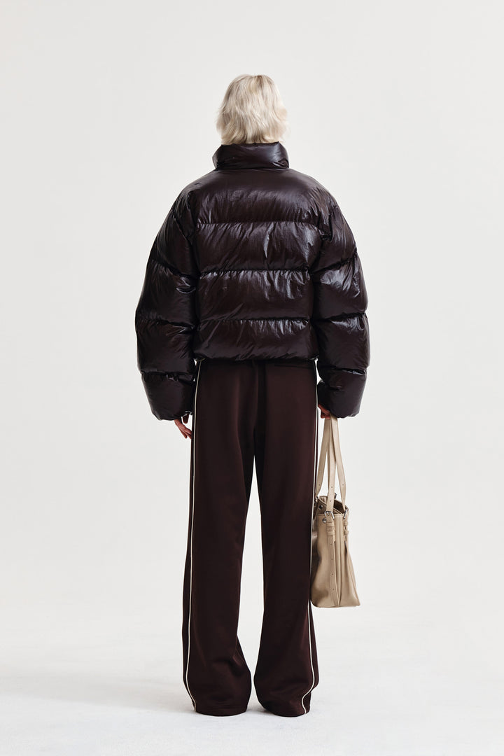Matin Kim Heart Logo Track Pants — Brown