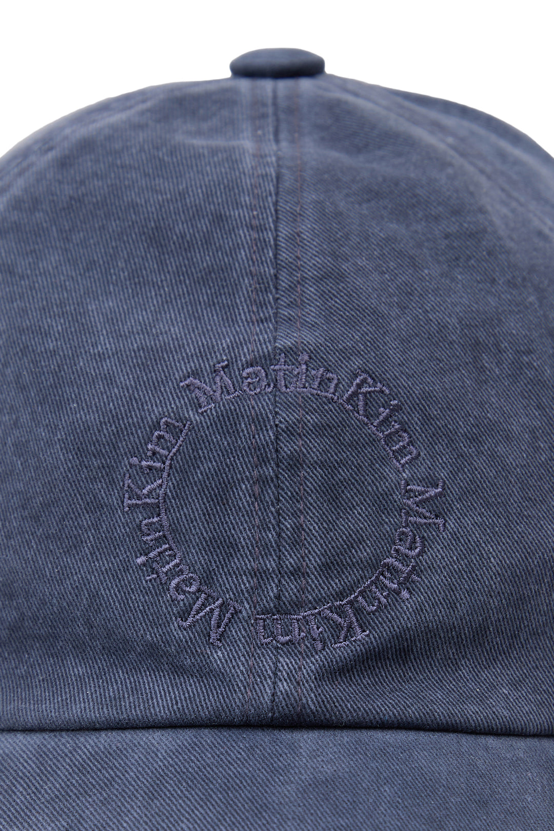 Matin Kim Washed Circle Logo Ball Cap — Navy blue