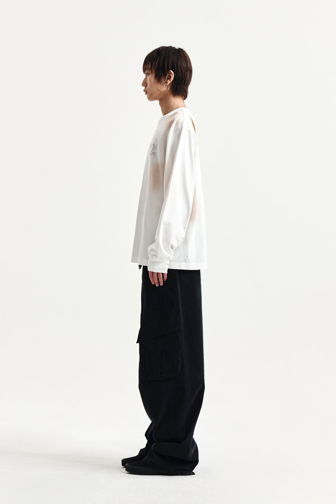 Matin Kim Vintage Washed Logo Top — Ivory