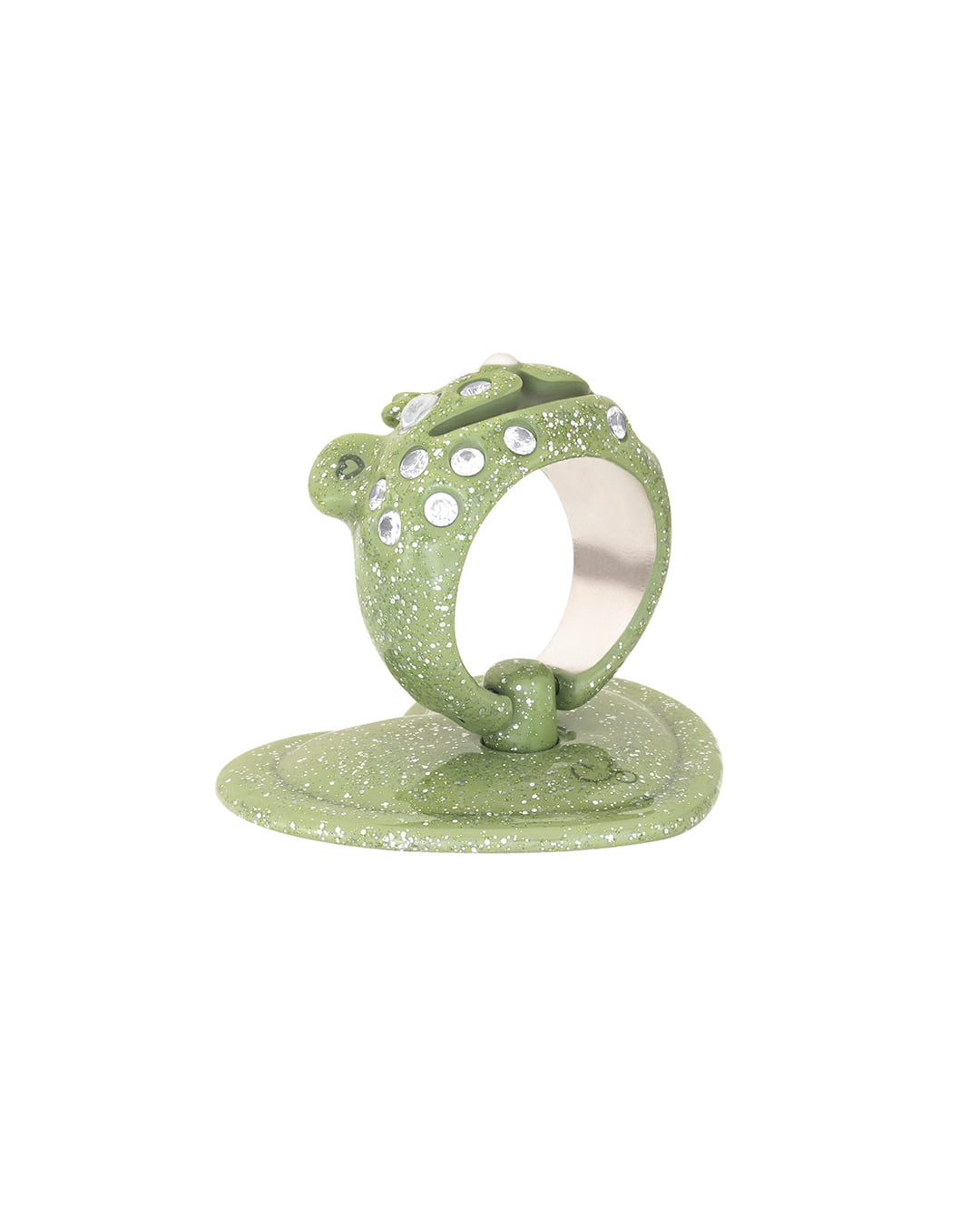 Stand Oil Princess Bear Grip Ring — Glitter Green