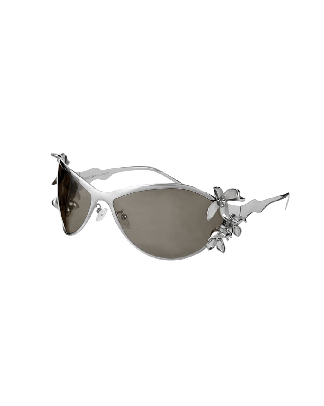 Stand Oil Flora Sunglasses — Round Goggle Frame — Silver