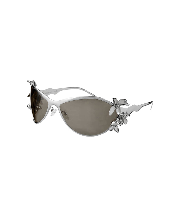 Stand Oil Flora Sunglasses — Round Goggle Frame — Silver