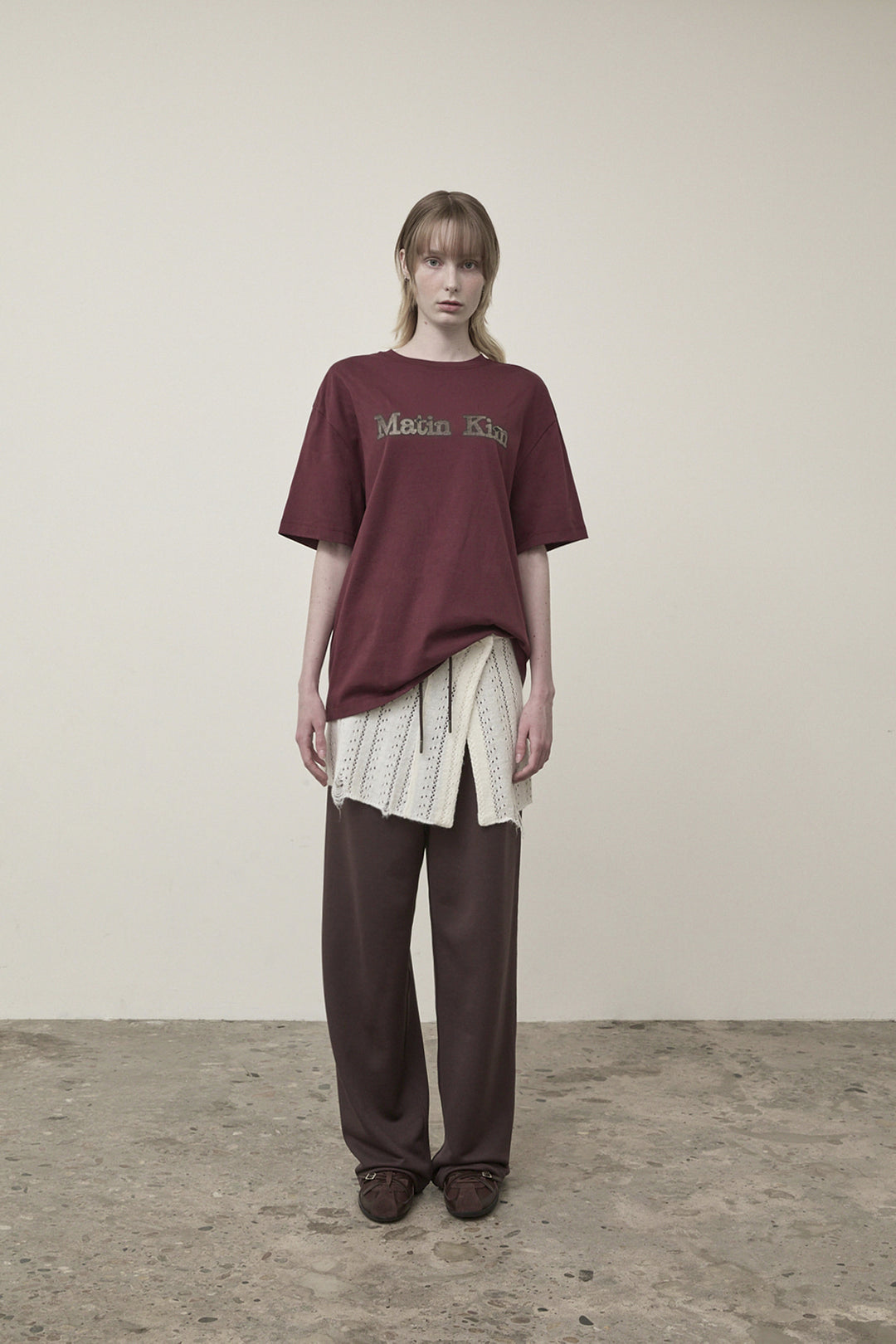 Matin Kim Vintage Logo Graphic Top — Burgundy