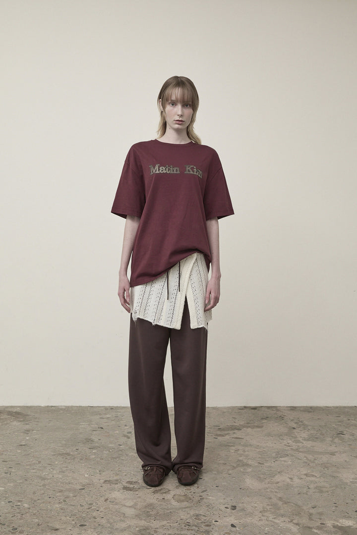 Matin Kim Vintage Logo Graphic Top — Burgundy