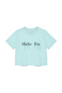 Matin Kim Logo Thread Point Crop Top — Light Blue