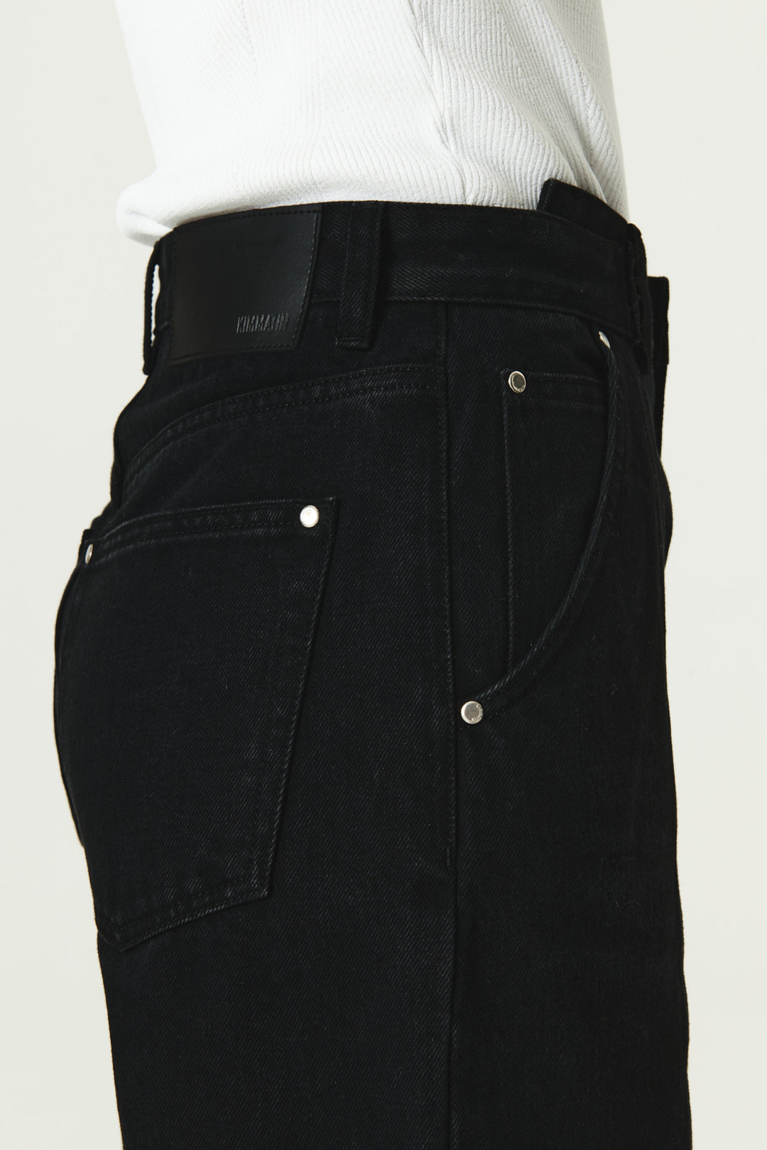 KIMMATIN Over Dying Tapered Denim — Black