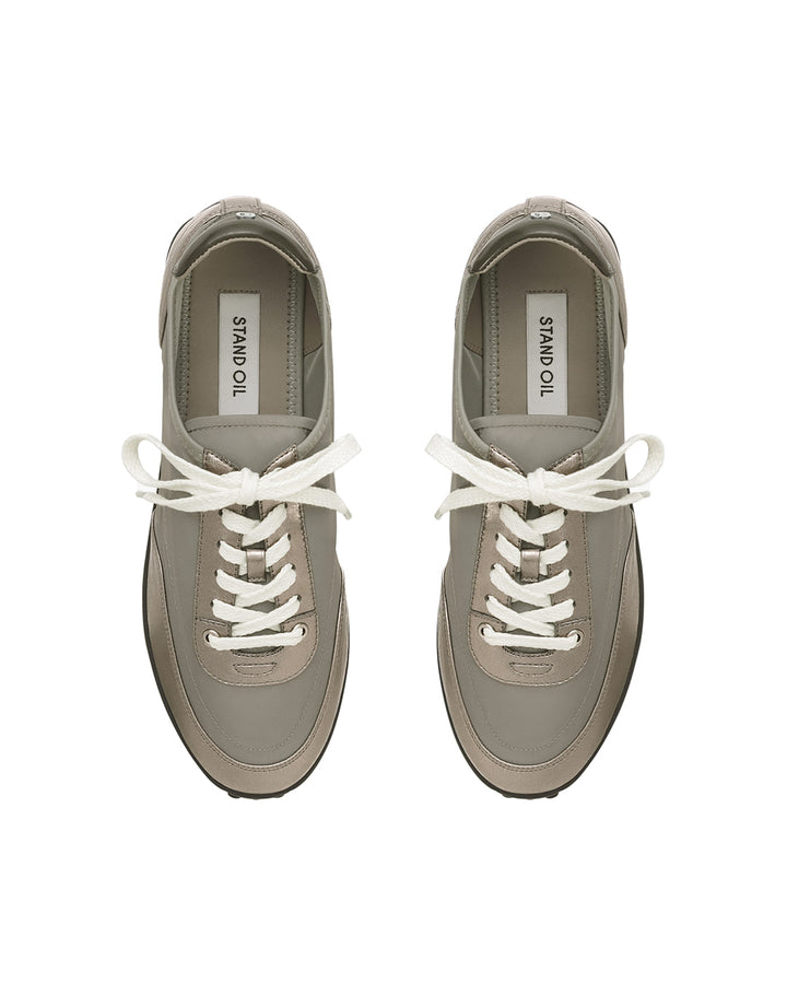 Stand Oil Sophie Flat Sneaker — Metallic Gray