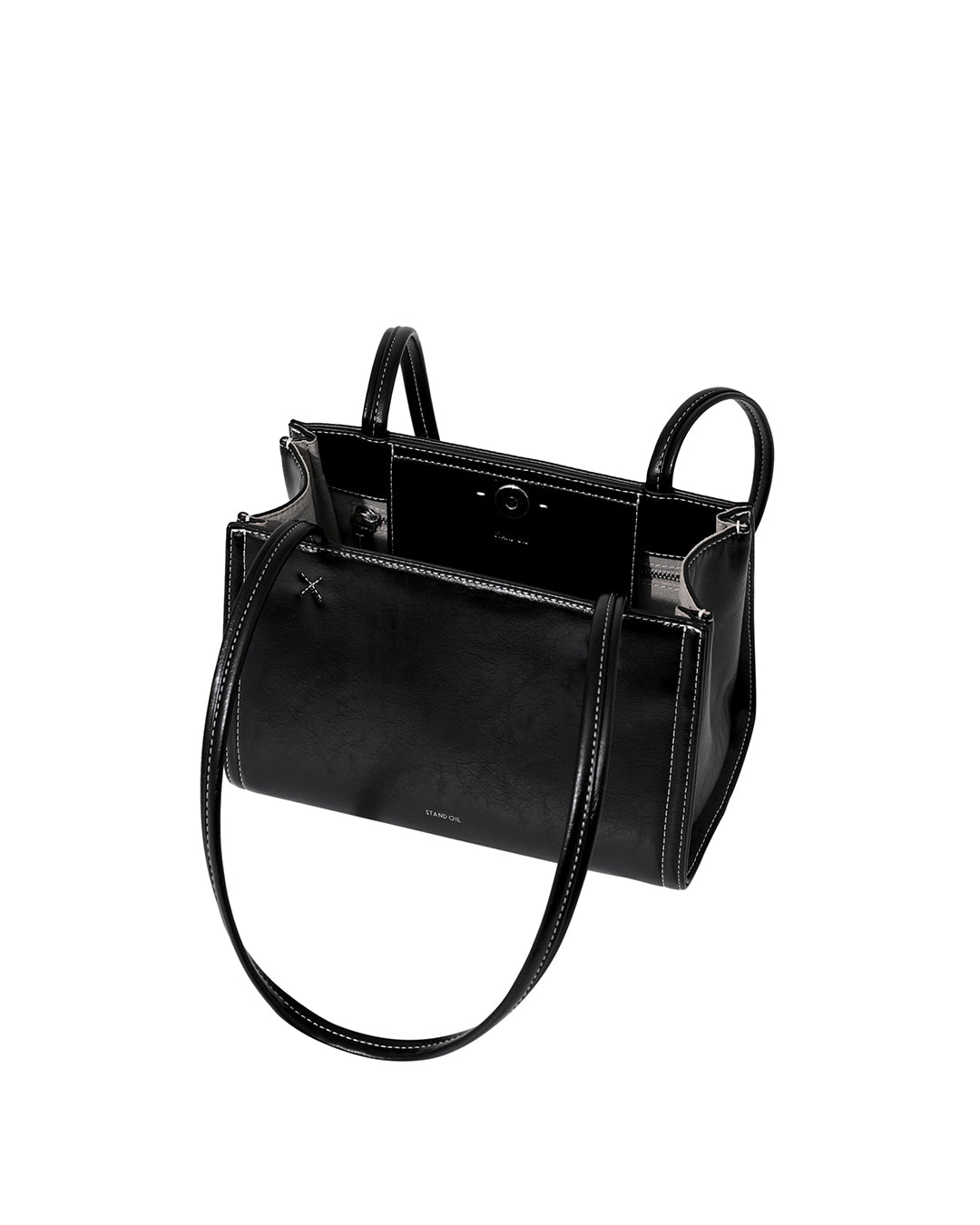 Stand Oil Oblong Tiny Shoulder Bag — Stitch Black