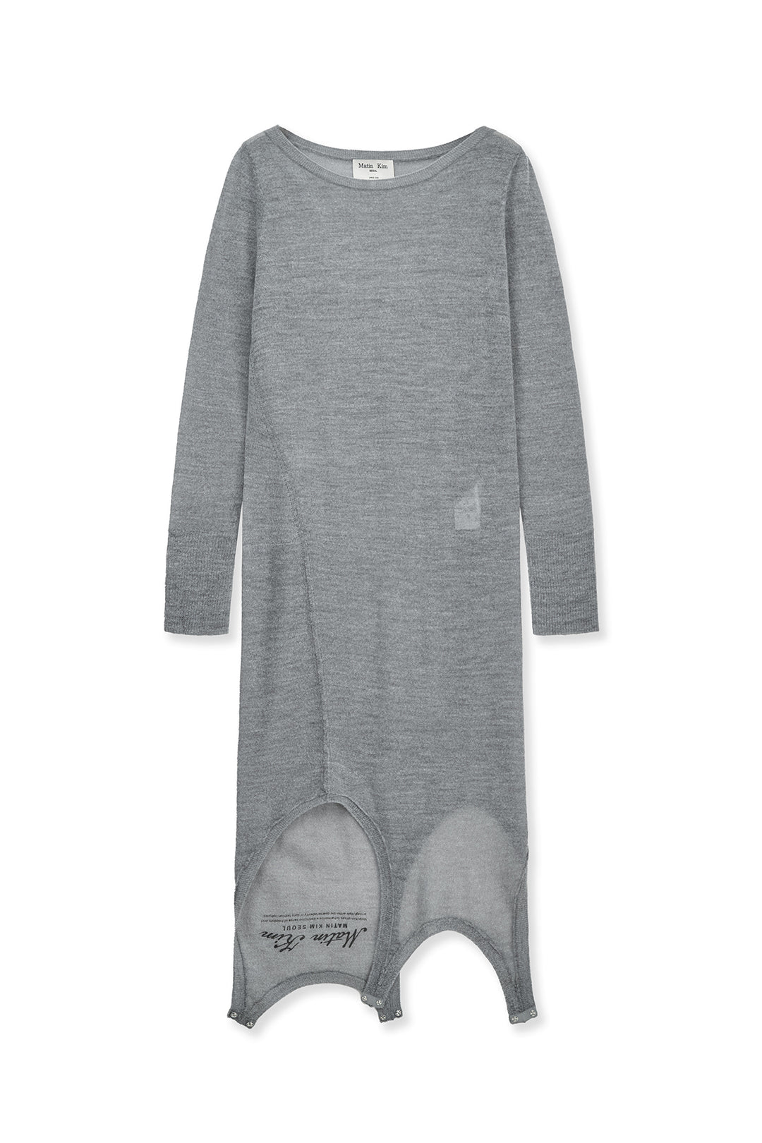 Matin Kim Mohair Layered Knit Pullover — Light Grey