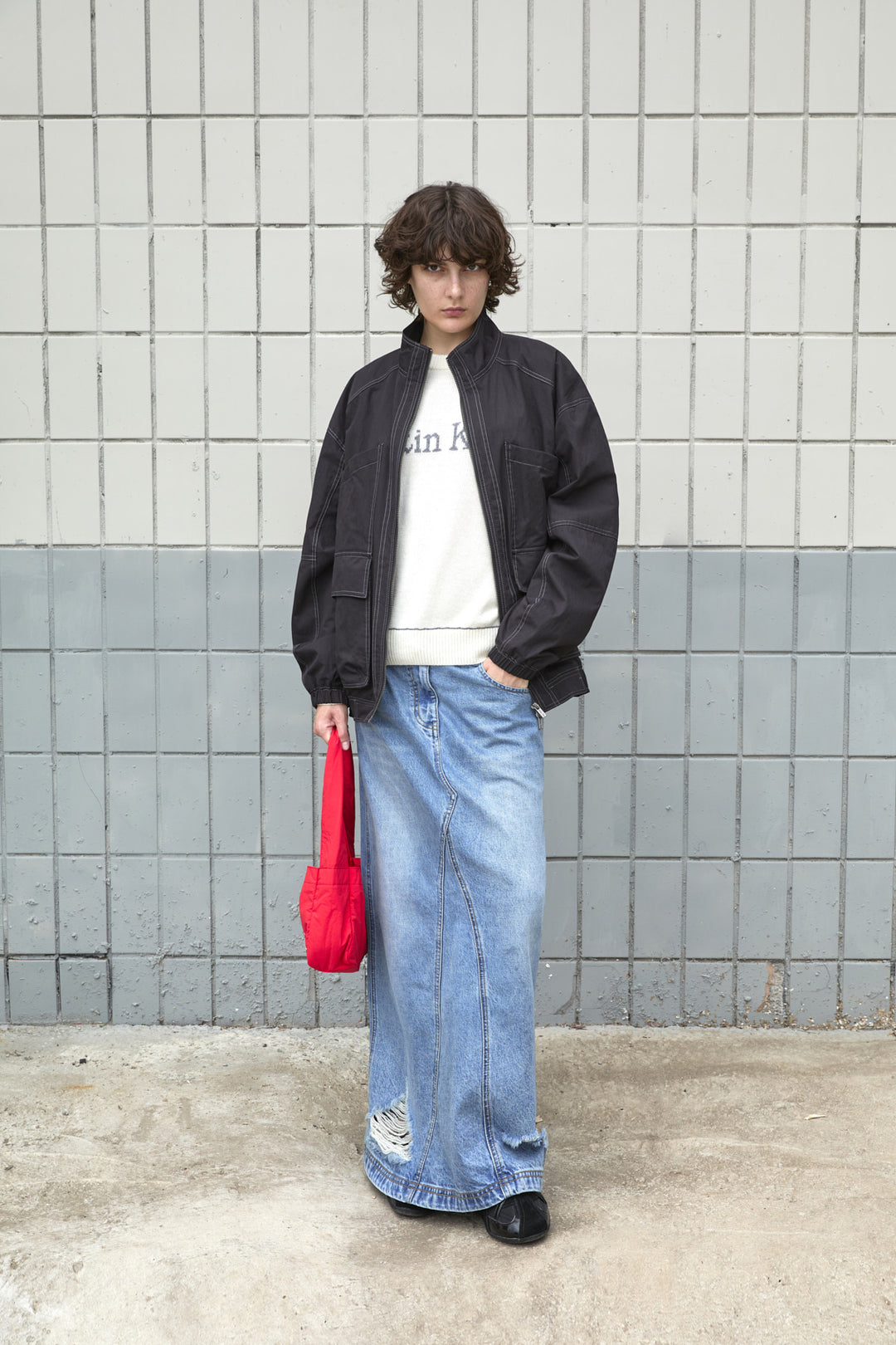 Matin Kim Utility Bomber Jumper — Black