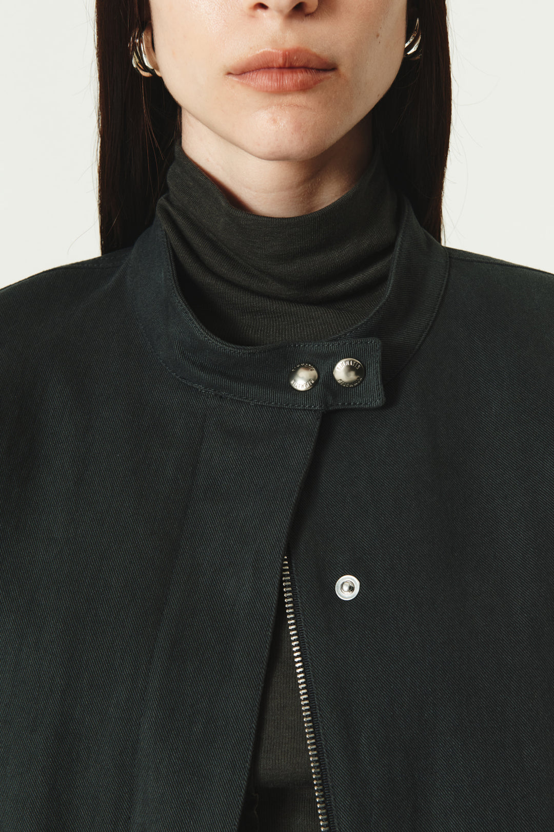 KIMMATIN Washed Crop Bomber Jumper — Gray