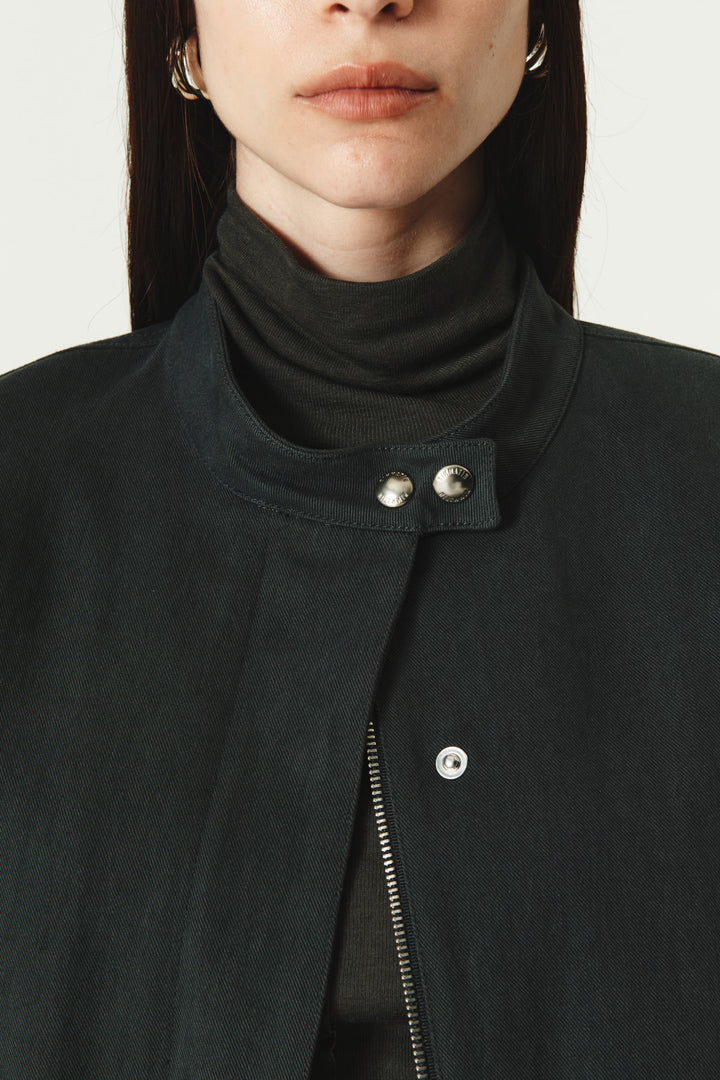 KIMMATIN Washed Crop Bomber Jumper — Gray