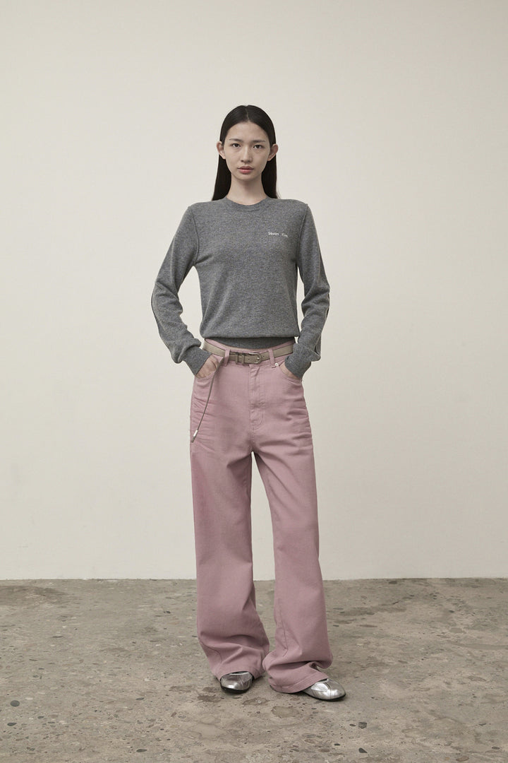 Matin Kim Cashmere Blended Round Knit — Gray