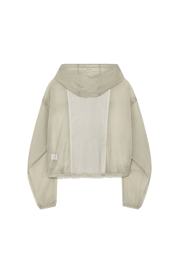 Matin Kim Hoody Point Crop Light Windbreaker — Beige