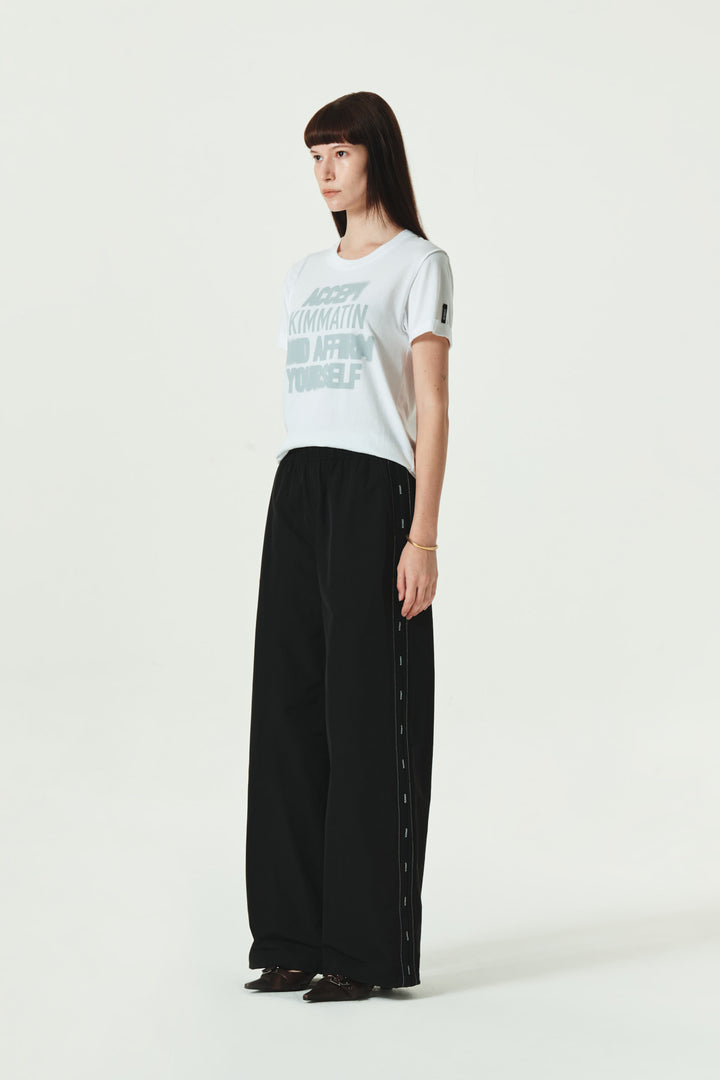 KIMMATIN Side Logo Point Track Pants — Black