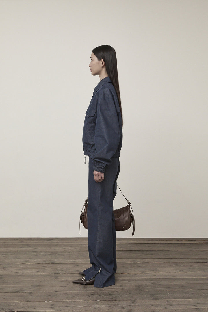 Matin Kim Western Detail Denim Blouson — Navy blue