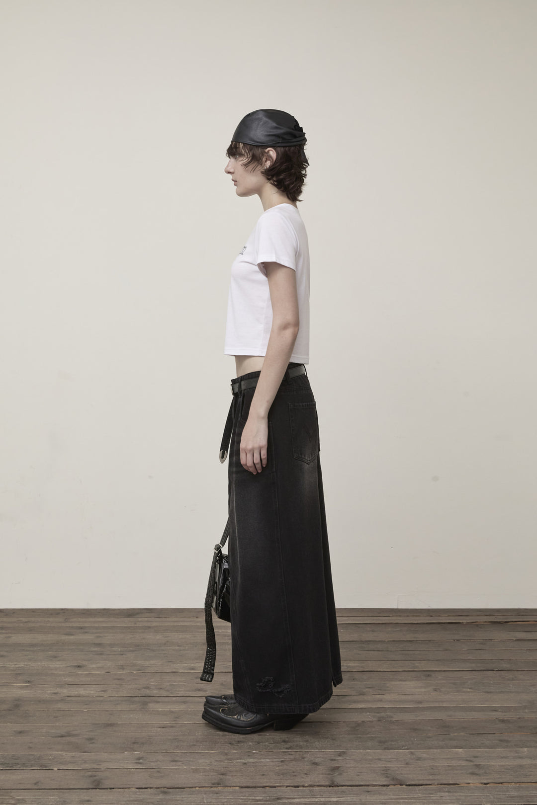 Matin Kim Stamp Logo Graphic Crop Top — White