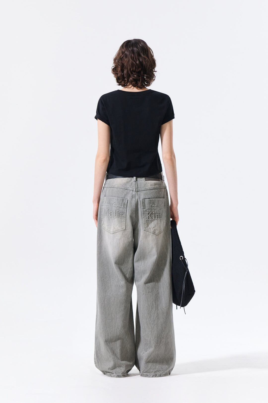 Matin Kim Arch Logo Crop Top — Black